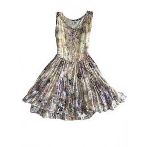 Vintage Floral Romantic Button-Front Dress